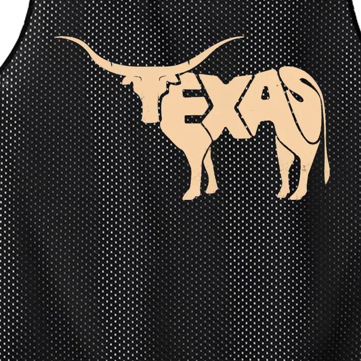 Texas Longhorn Word Art - Cool Animal Mesh Reversible Basketball Jersey Tank