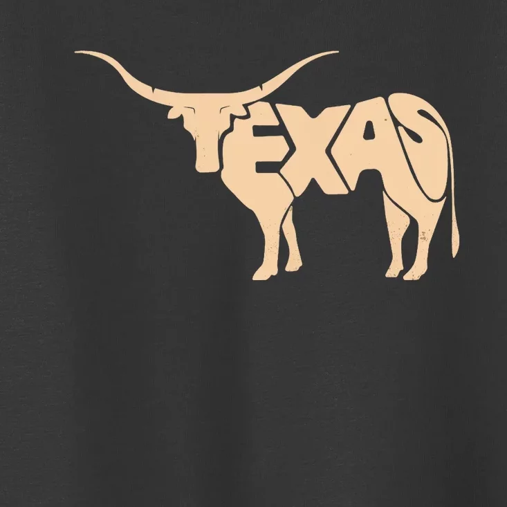 Texas Longhorn Word Art - Cool Animal Toddler T-Shirt