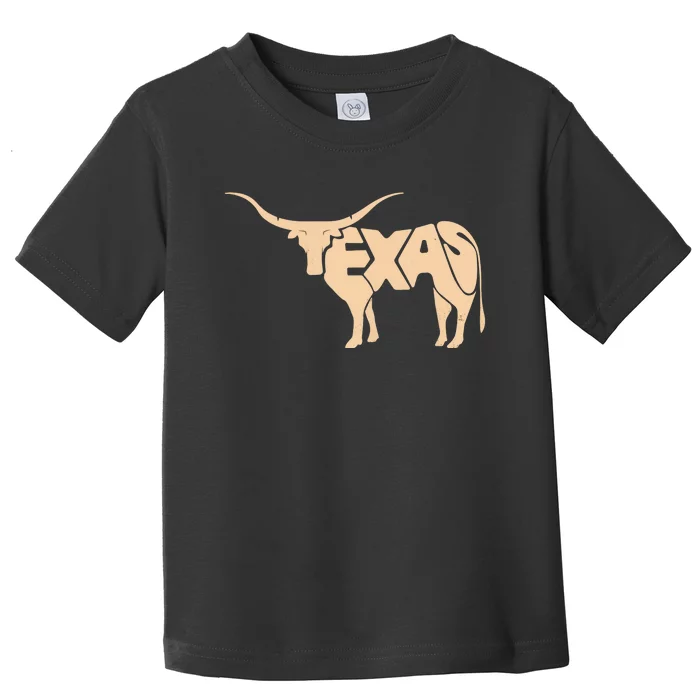 Texas Longhorn Word Art - Cool Animal Toddler T-Shirt