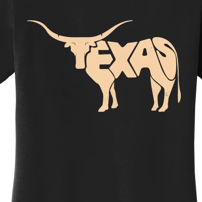 Texas Longhorn Word Art - Cool Animal Women's T-Shirt