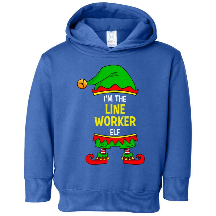 The Line Worker Elf Matching Family Christmas Gift Toddler Hoodie