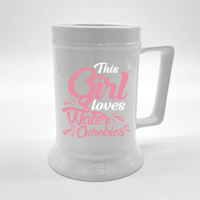 This Loves Water Aerobics Design Water Aerobics Meaningful Gift Front & Back Beer Stein