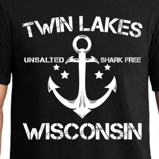 Twin Lakes Wisconsin Funny Fishing Camping Summer Gift Funny Gift Pajama Set