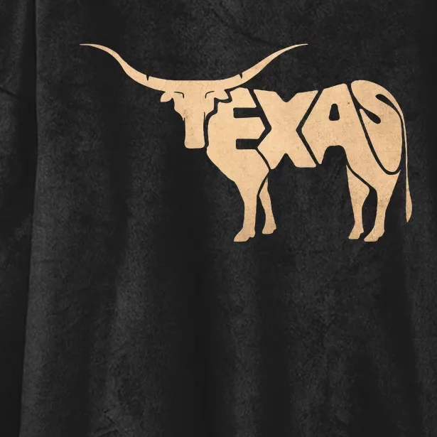 Texas Longhorn Word Art Cool Animal Hooded Wearable Blanket