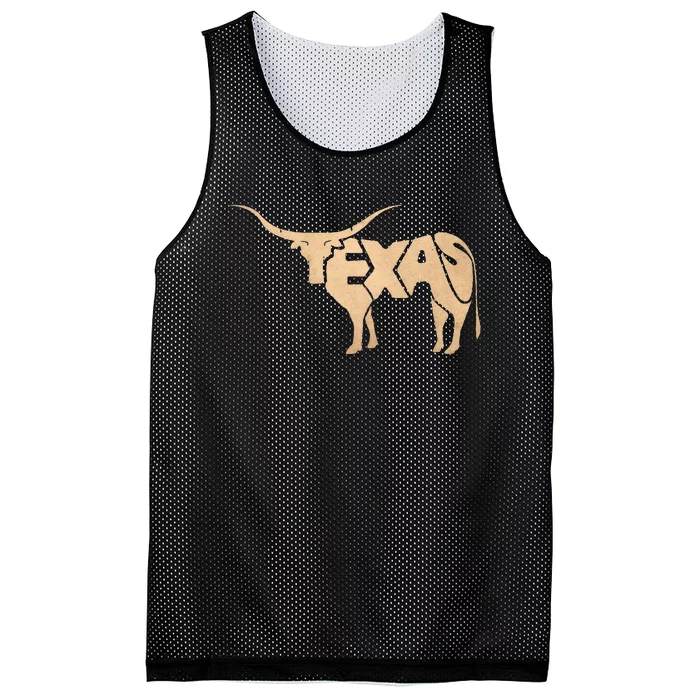 Texas Longhorn Word Art Cool Animal Mesh Reversible Basketball Jersey Tank