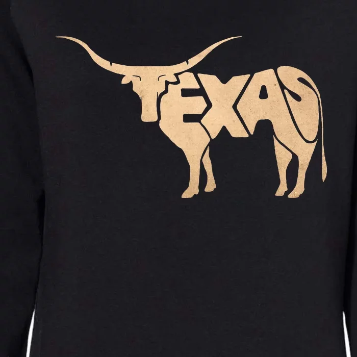 Texas Longhorn Word Art Cool Animal Womens California Wash Sweatshirt