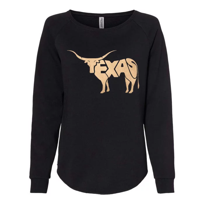 Texas Longhorn Word Art Cool Animal Womens California Wash Sweatshirt