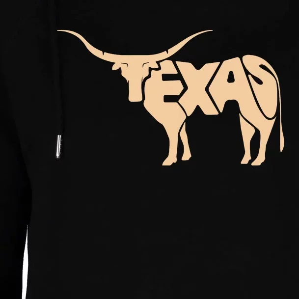 Texas Longhorn Word Art Cool Animal Womens Funnel Neck Pullover Hood