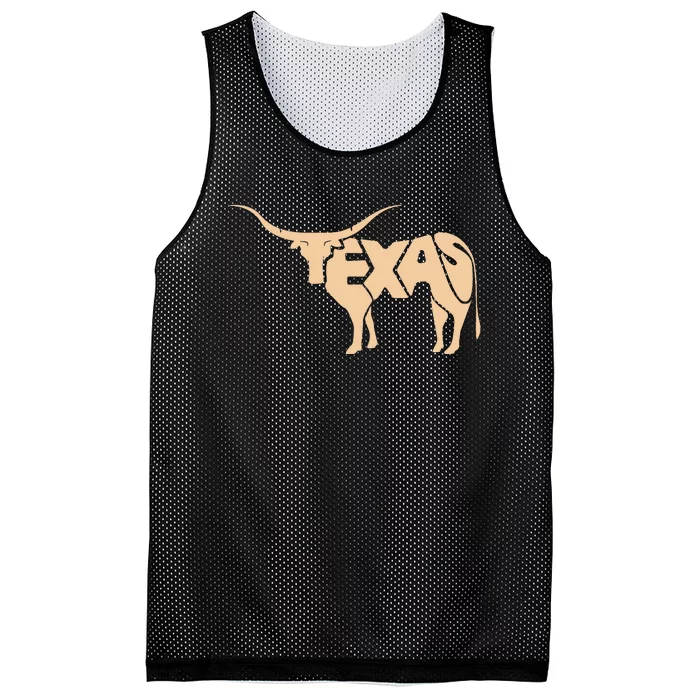 Texas Longhorn Word Art Cool Animal Mesh Reversible Basketball Jersey Tank