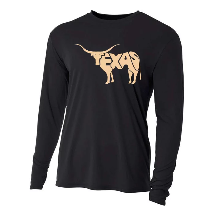 Texas Longhorn Word Art Cool Animal Cooling Performance Long Sleeve Crew