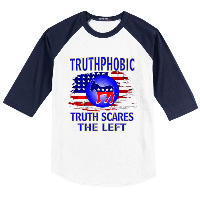 Truthphobic Left Wing Democrats Baseball Sleeve Shirt