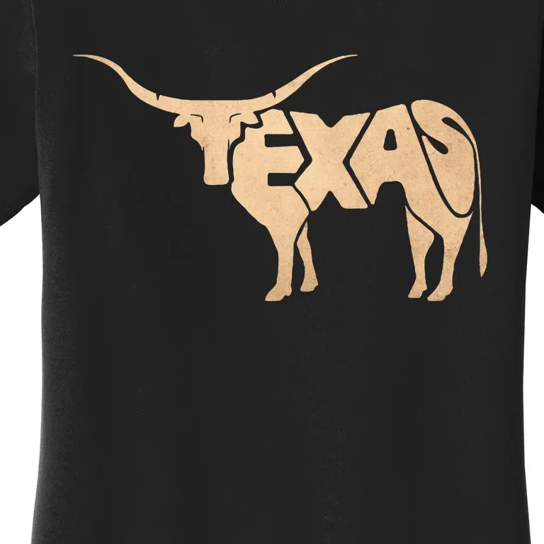 Texas Longhorn Word Art Cool Animal Women's T-Shirt