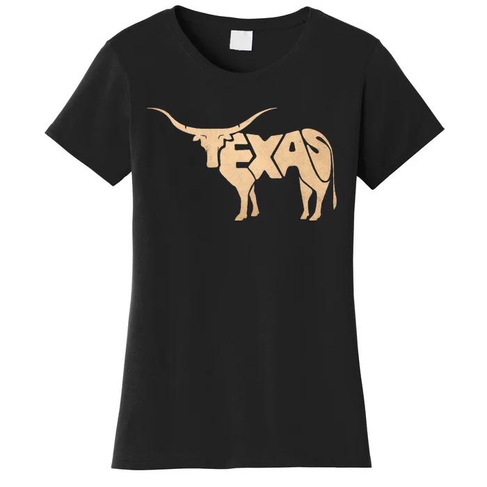 Texas Longhorn Word Art Cool Animal Women's T-Shirt