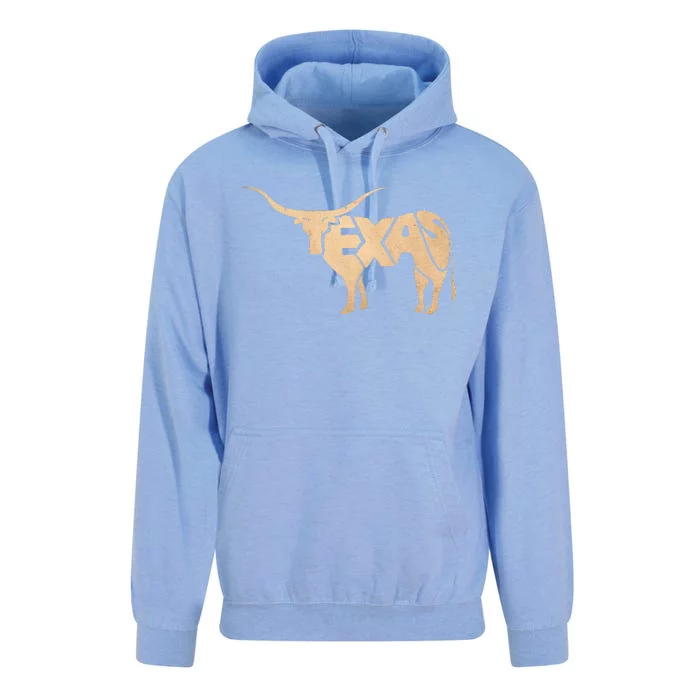 Texas Longhorn Word Art Cool Animal Unisex Surf Hoodie