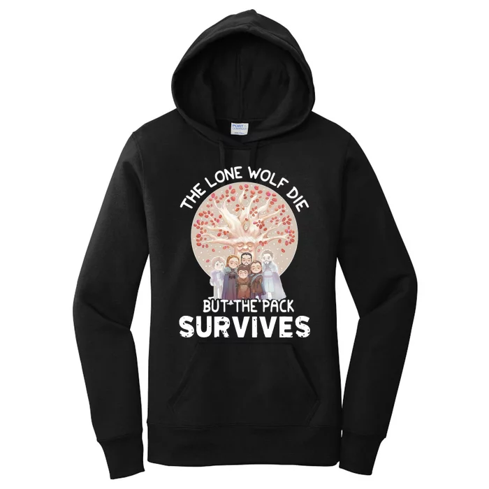 The Lone Wolf Die But The Pack Survives Women's Pullover Hoodie