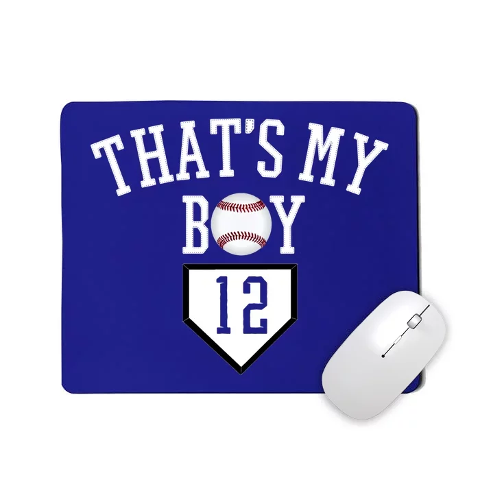 That's My #12 Baseball Number 12 Jersey Baseball Mom Dad Funny Gift Mousepad