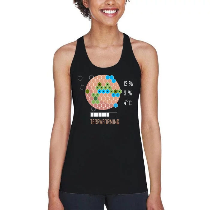 Terraforming Mars 16 Bit Mars Terraformed Board Game Tabletop Gaming Women's Racerback Tank