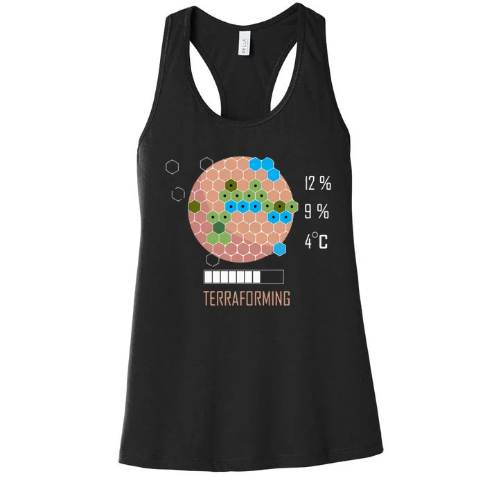 Terraforming Mars 16 Bit Mars Terraformed Board Game Tabletop Gaming Women's Racerback Tank