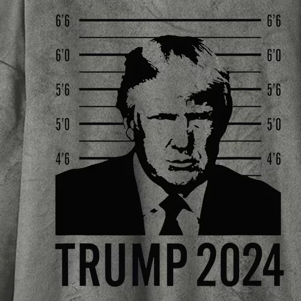 Trump Mugshot 2024 President Hooded Wearable Blanket