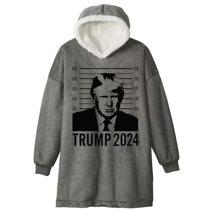 Trump Mugshot 2024 President Hooded Wearable Blanket