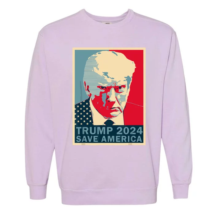 Trump Mugshot 2024 Save America Donald Trump 2024 Mugshot Garment-Dyed Sweatshirt