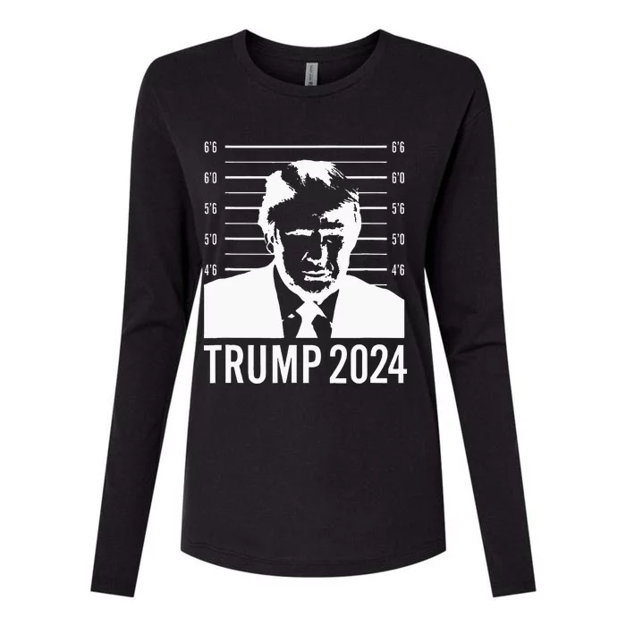 Trump Mugshot 2024 President Womens Cotton Relaxed Long Sleeve T-Shirt