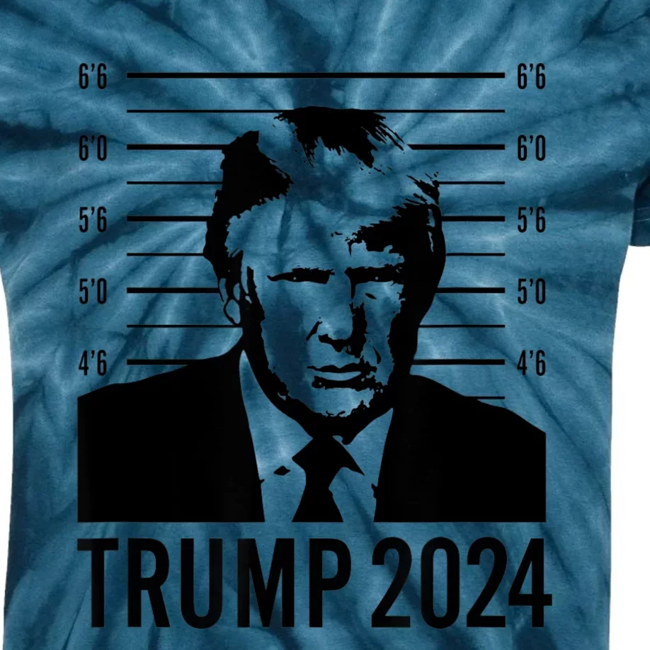 Trump Mugshot 2024 President Kids Tie-Dye T-Shirt