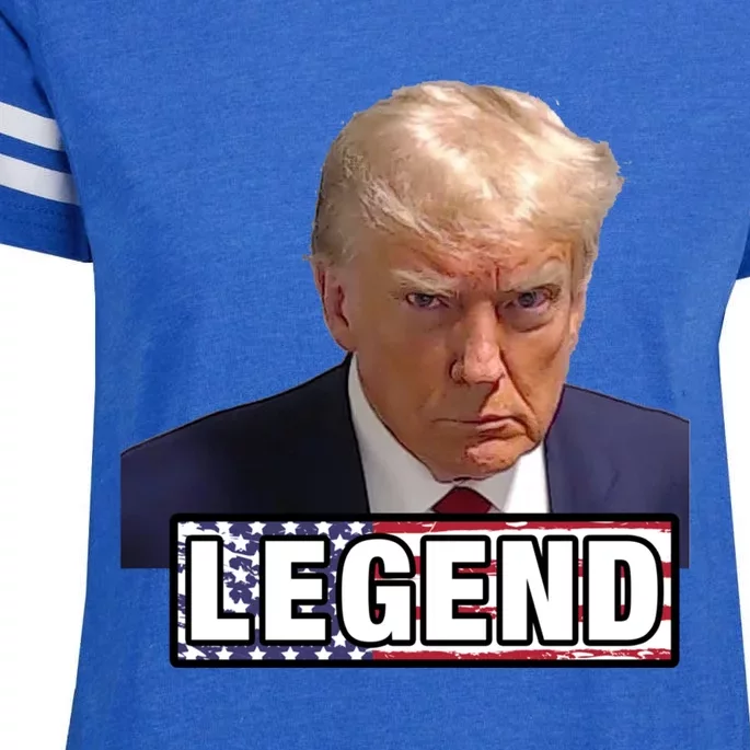 Trump Mugshot 2024 President Legend Funny Gift Enza Ladies Jersey Football T-Shirt