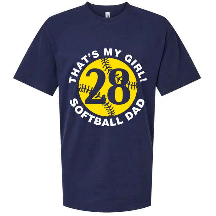 ThatS My #28 Softball Dad FatherS Day Fast Pitch Fan Gift Sueded Cloud Jersey T-Shirt