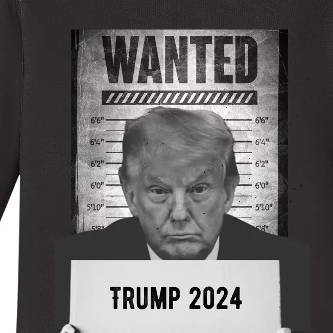 Trump Mugshot 2024 President Baby Long Sleeve Bodysuit