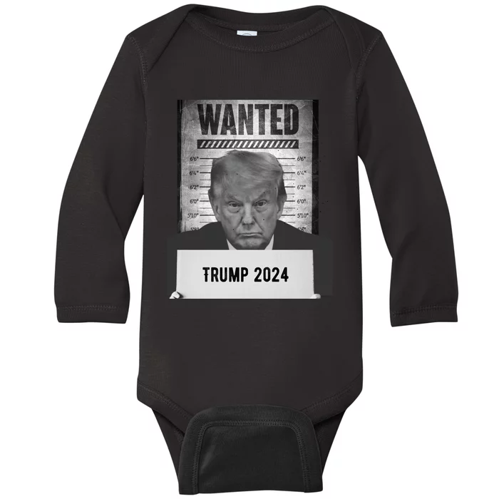 Trump Mugshot 2024 President Baby Long Sleeve Bodysuit