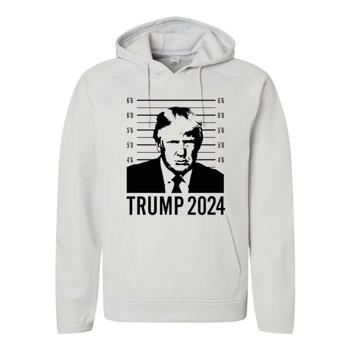 Trump Mugshot 2024 President Performance Fleece Hoodie