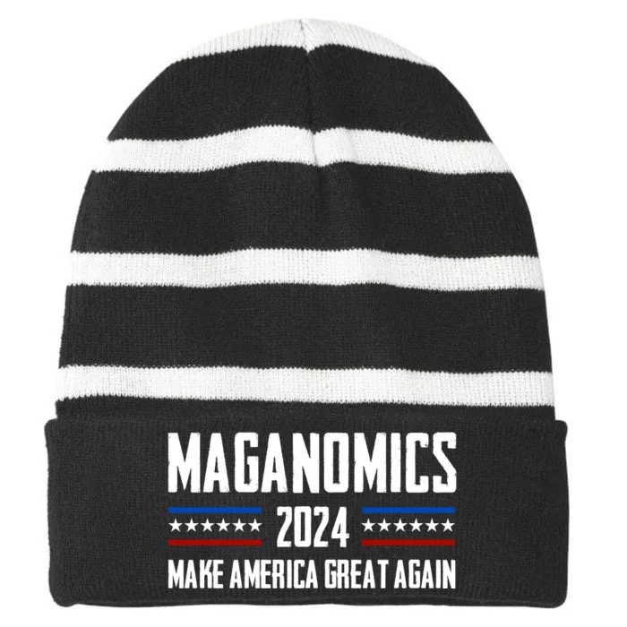 Trump Maganomics 2024 Striped Beanie with Solid Band