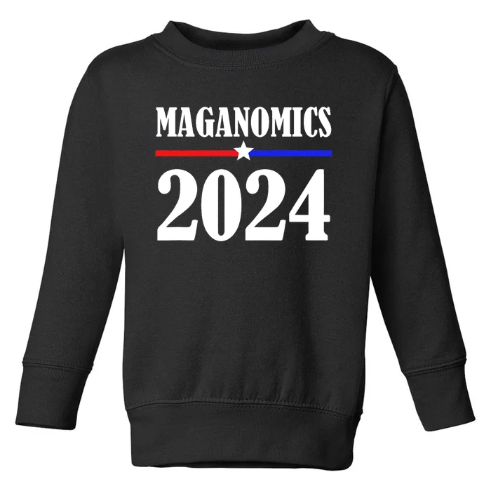 Trump Maganomics 2024 Funny Biden Trump Toddler Sweatshirt