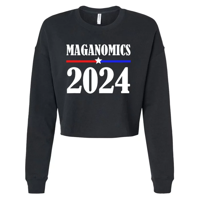 Trump Maganomics 2024 Funny Biden Trump Cropped Pullover Crew