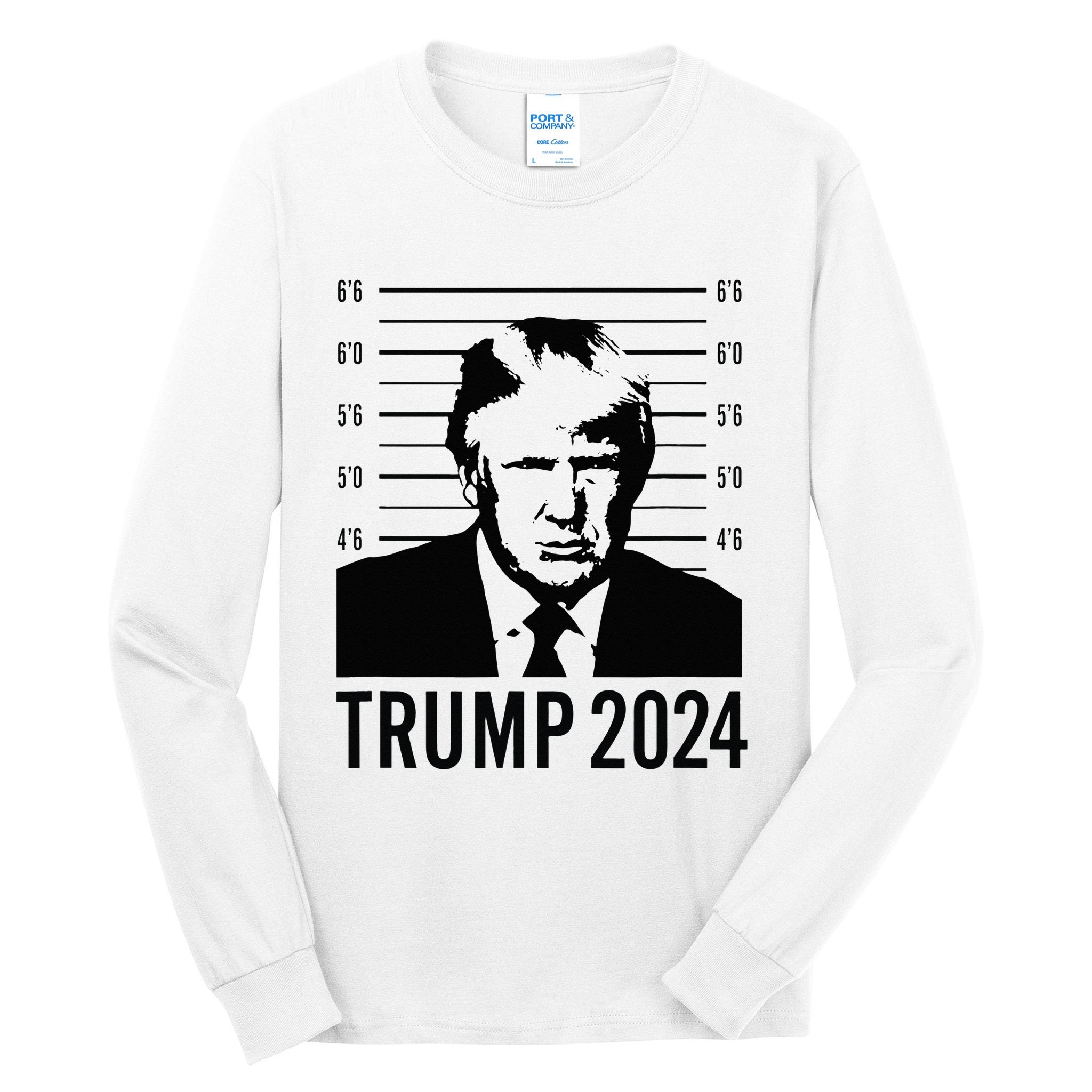 Trump Mugshot 2024 President Tall Long Sleeve TShirt TeeShirtPalace