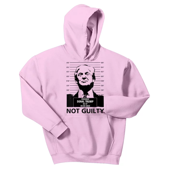 Trump Mugshot 2024 President Trump Not Guilty Kids Hoodie