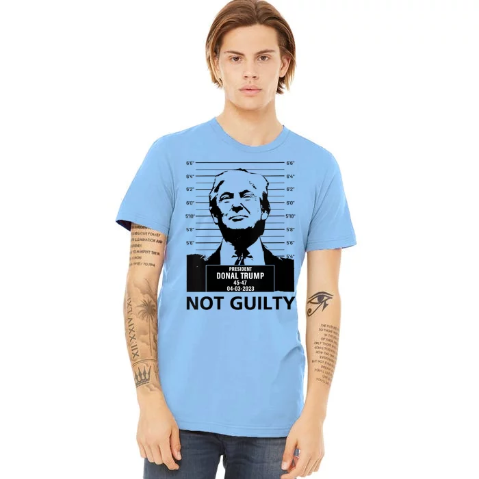 Trump Mugshot 2024 President Trump Not Guilty Premium T-Shirt