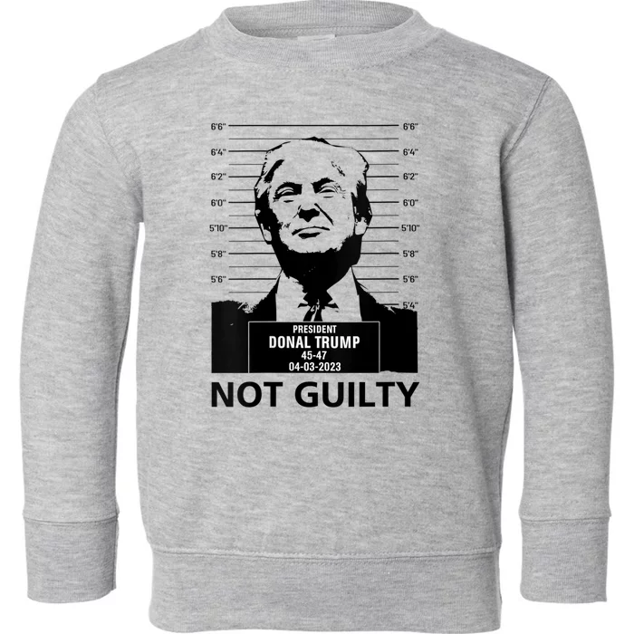 Trump Mugshot 2024 President Trump Not Guilty Toddler Sweatshirt