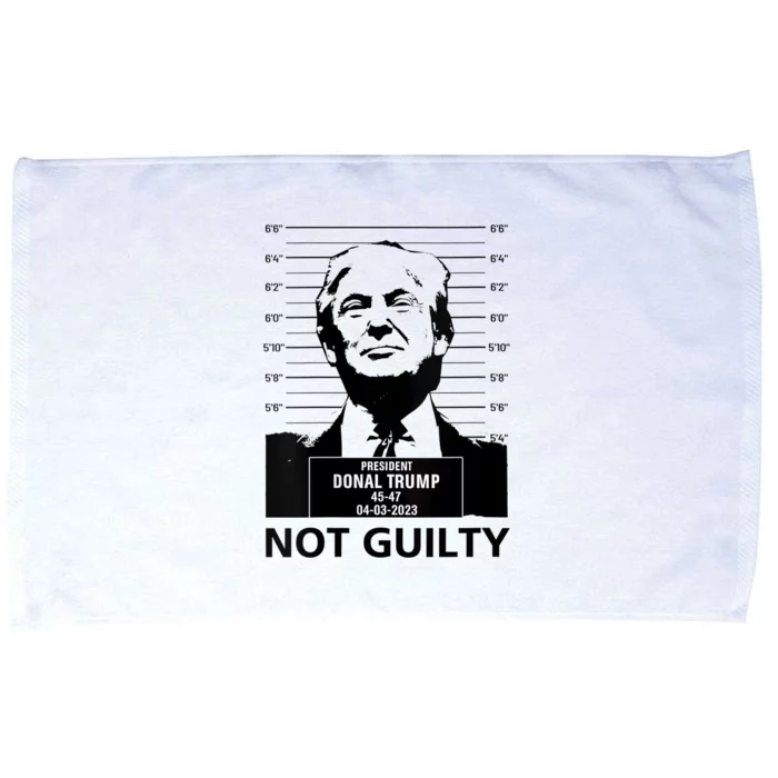 Trump Mugshot 2024 President Trump Not Guilty Microfiber Hand Towel