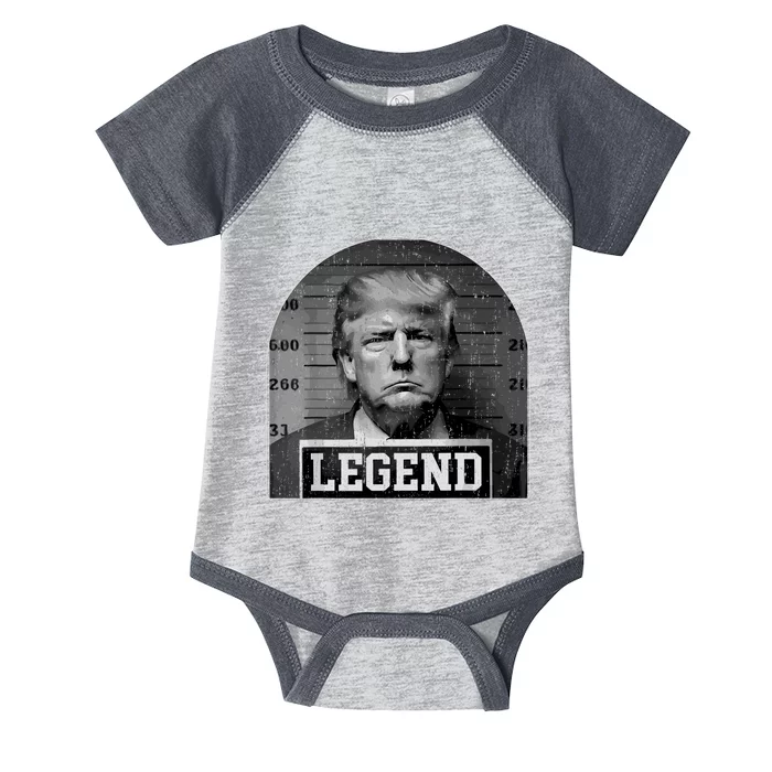 Trump Mugshot 2024 President Legend Infant Baby Jersey Bodysuit