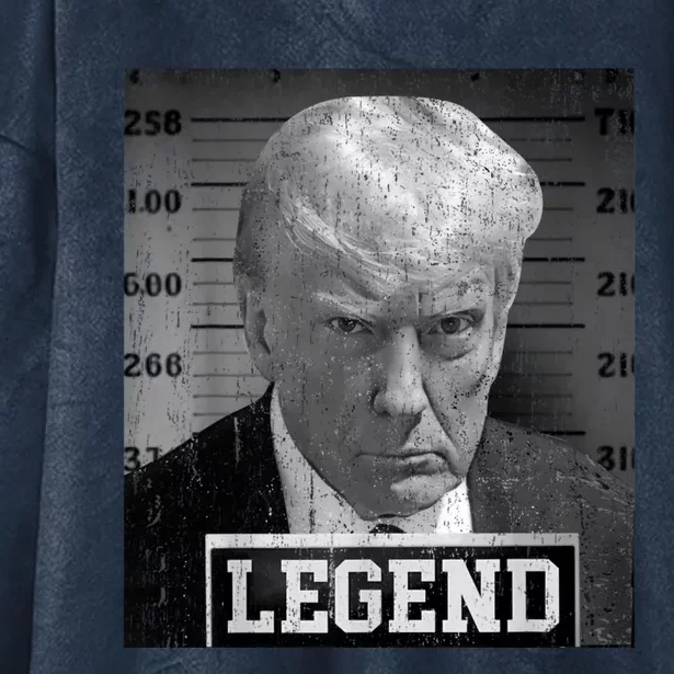 Trump Mugshot 2024 President Legend Donald Trump Mugshot Hooded Wearable Blanket