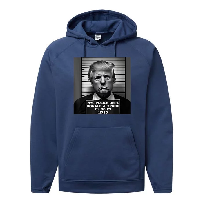 Trump Mugshot 2024 President Performance Fleece Hoodie