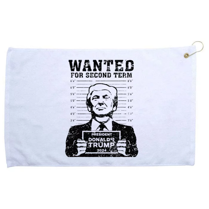 Trump Mugshot 2024 President Wanted For Second Term Grommeted Golf Towel