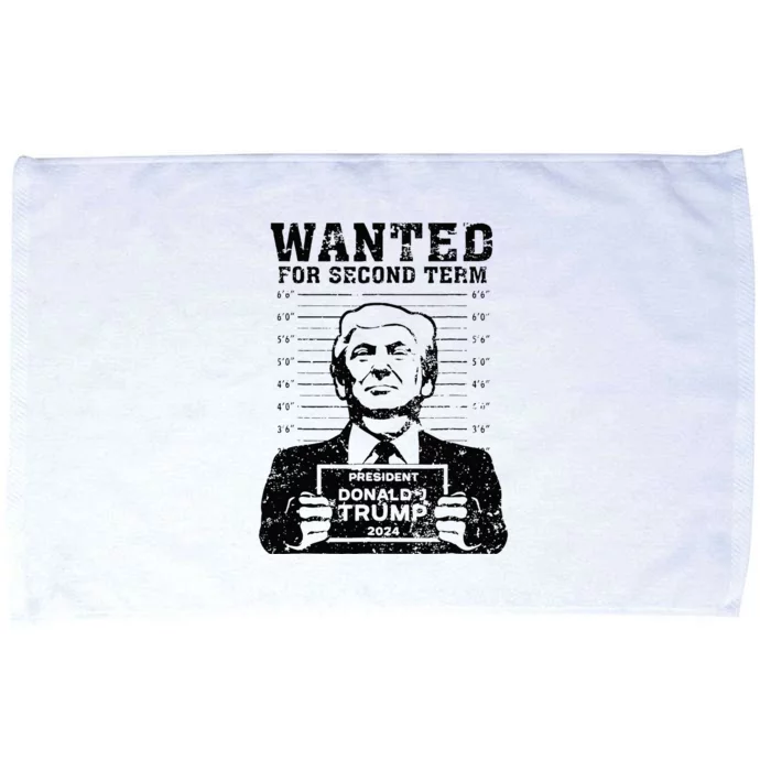 Trump Mugshot 2024 President Wanted For Second Term Microfiber Hand Towel