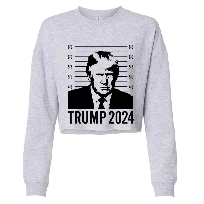 Trump Mugshot 2024 President Cropped Pullover Crew