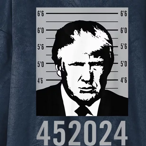 Trump Mugshot 452024 2024 President Hooded Wearable Blanket