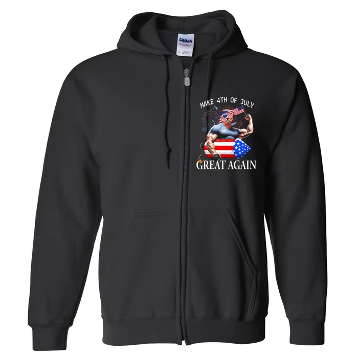 Trump Make 4th Of July Great Again Trump 2024 Full Zip Hoodie