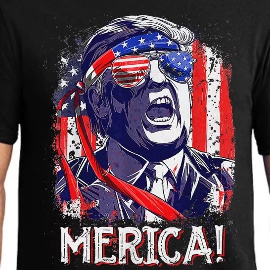 Trump Merica 4th Of July American Flag Pajama Set