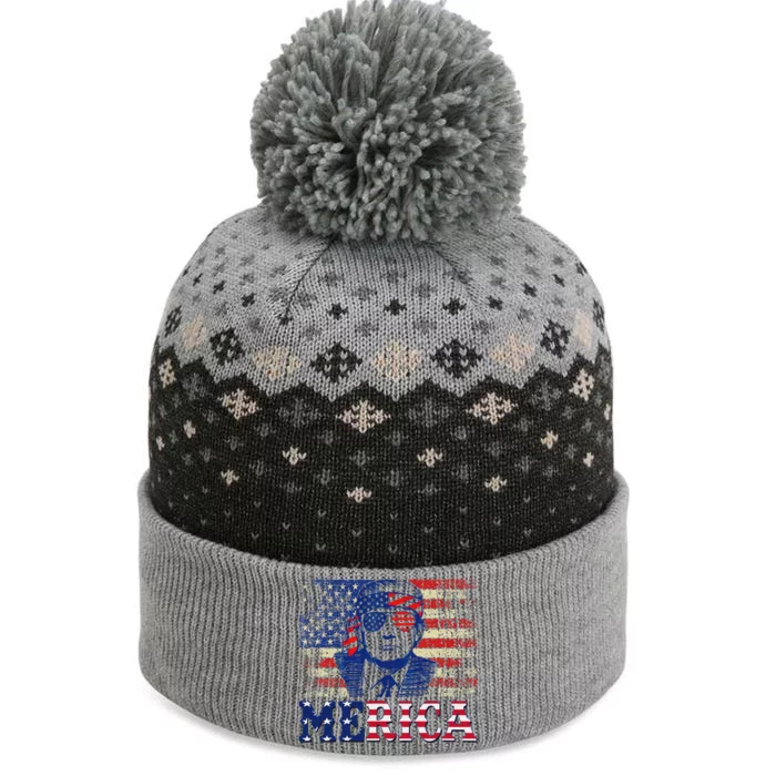 Trump Merica 4th Of July Design The Baniff Cuffed Pom Beanie